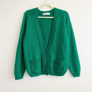 Vintage Green Women's Cardigan Sweater
